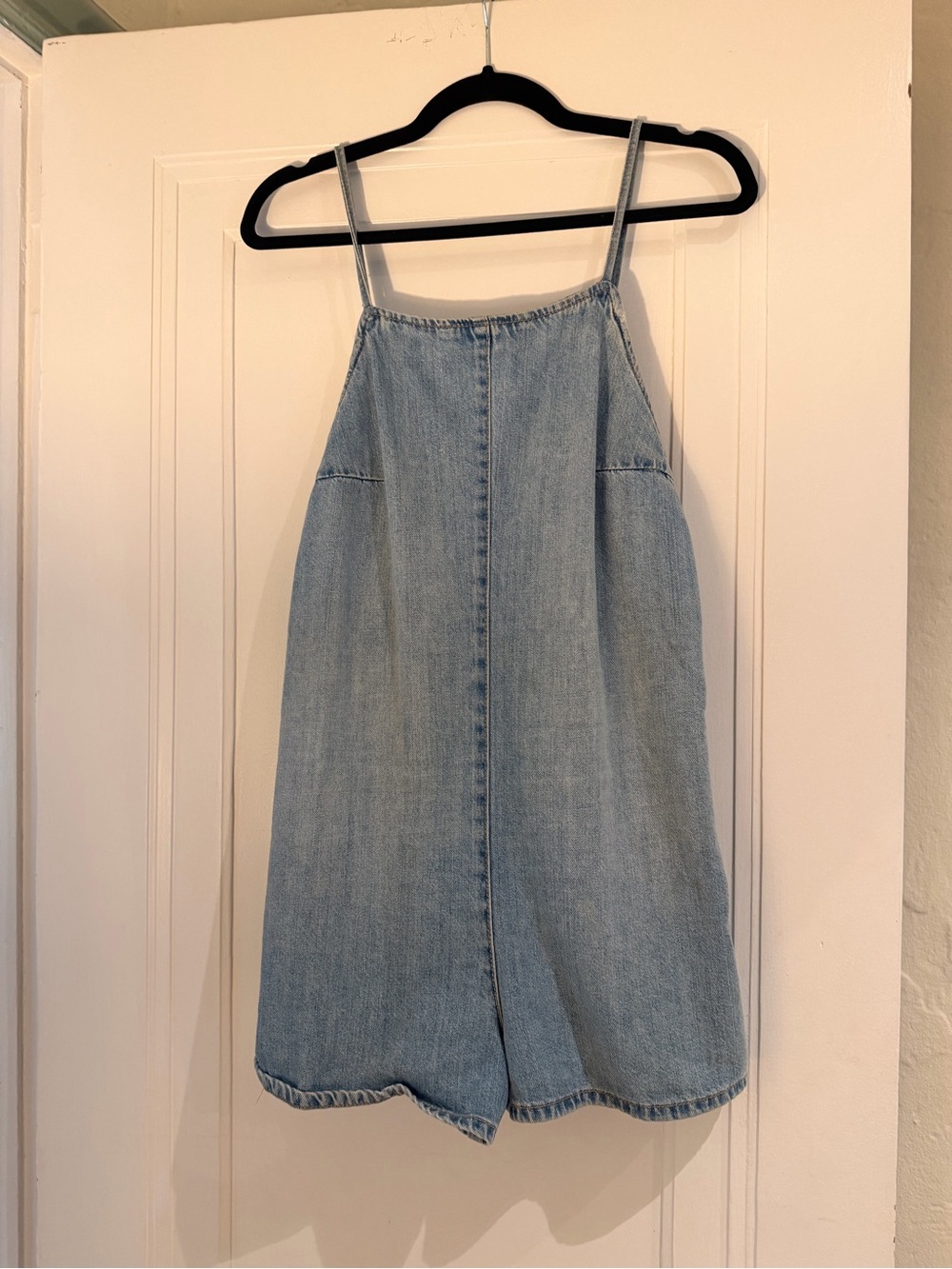 Zara Light Blue Denim Overalls Romper